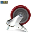 5 inch medium duty  screw casters with brake